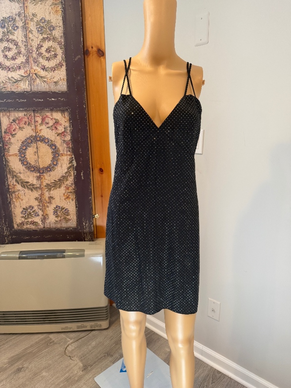 NWT Zadig & Voltaire Rohana Rhinestone Silk Mini Dress Black Size Small